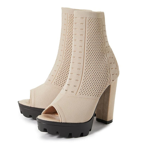 Platform Peep Toe Sandals Boots Nightclub Summer Sandles-BS01025-Veeddydropshipping