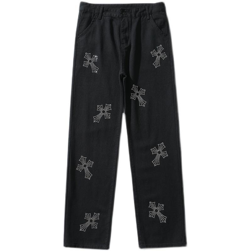 Hiphop Jeans Straight Trousers Men Jeans  Boyfriend-MF00543-Veeddydropshipping