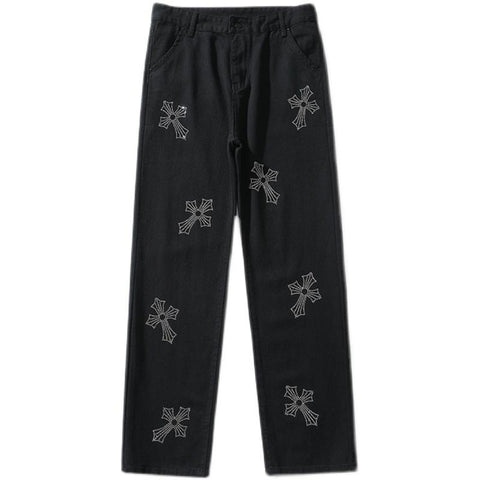 Hiphop Jeans Straight Trousers Men Jeans  Boyfriend-MF00543-Veeddydropshipping