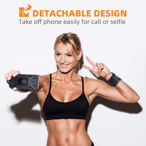 Running Wristband Phone Holder 360°Rotation Detachable Sports Armband with Key Holder-PA00635-Veeddydropshipping