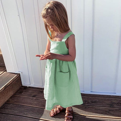 Summer Child Girl Sundress Kids Cotton Clothes-Veeddydropshipping