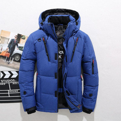 White Duck Down Jacket Warm Hooded Thick Down Jacket-MF01214-Veeddydropshipping