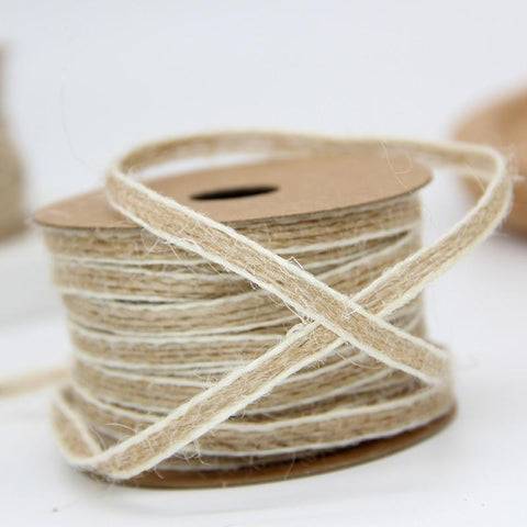 Jute Burlap Rolls Hessian Ribbon With Lace-HA00610-Veeddydropshipping