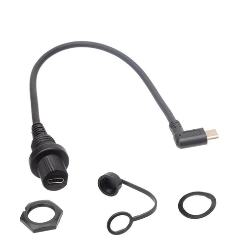 30cm Right Angle USB Type C 2.0 Car Mount Dash Flush Waterproof Extension -CE01163-Veeddydropshipping