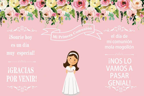 My First Communion Baby Shower Birthday Girl Baptism Photography Background -CE00330-Veeddydropshipping
