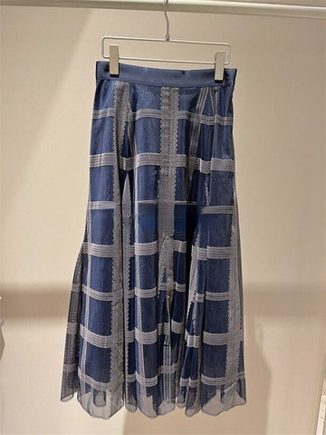 High Waist Slim A-line Long Skirt-WF00507-Veeddydropshipping