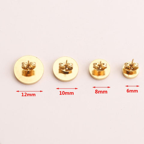 Stainless Steel Earring Base Round Stud Earrings Hooks Connector Diy-JW01558-Veeddydropshipping