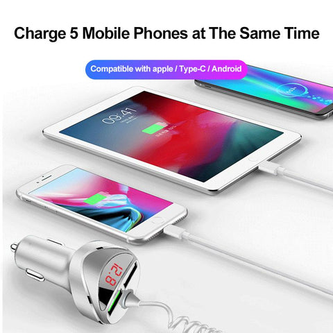 QC 3.0 Quick Car Charger With 3 in 1 USB Cable For iphone-PA01132-Veeddydropshipping