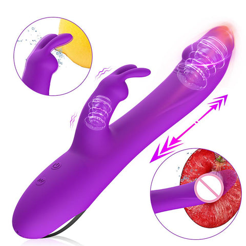 Telescopic Dildos Rabbit Vibrator Vaginal Massage G Spot Masturbator Clitoris -BH01267-Veeddydropshipping