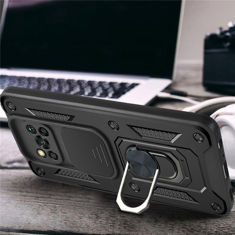 For Xiaomi Pocophone Poco X3 NFC Case Camouflage Magnetic Car Holder Ring Shockproof Armor-PA00308-Veeddydropshipping