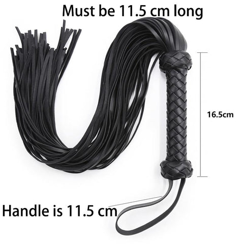 Fetish Black&amp;Red PU Leather Whip Flogger Handle Spanking Paddle Knout -BH01312-Veeddydropshipping