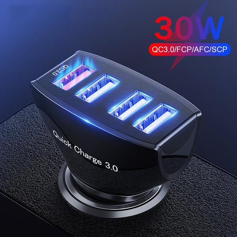 LOVECOM 30W 4 Ports Car Charger Quick Charge 3.0-PA01126-Veeddydropshipping