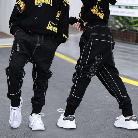 Baby Girls Boys Jeans Demin Legging Elastic Menina Black Pants-TB01298-Veeddydropshipping