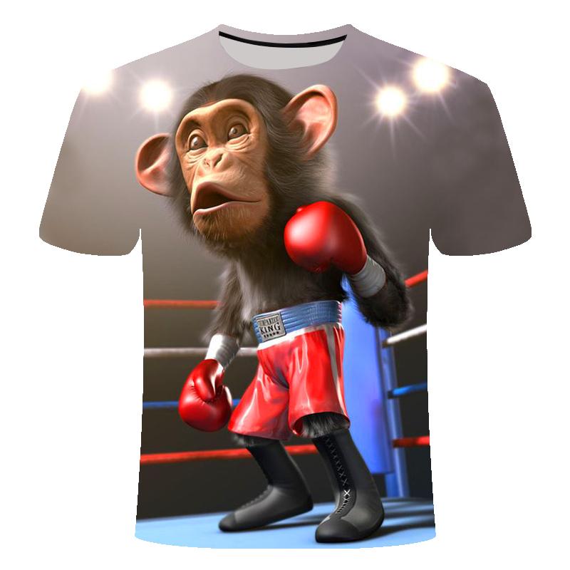 Short Sleeve Street Casual Top Fun Animal Harajuku Large Men's T-shirt-Veeddydropshipping