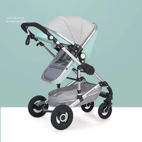baby stroller 3 in 1 with car seat,Luxury Multifunctional  BABY carriage,blue-TB00353-Veeddydropshipping