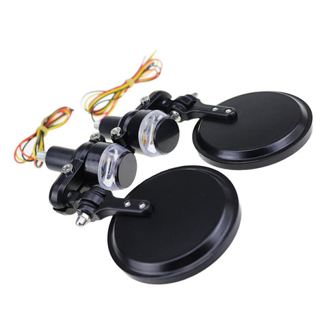 with Turn Signals Light 22mm Round Motorcycle Side Mirror for-AM01273-Veeddydropshipping