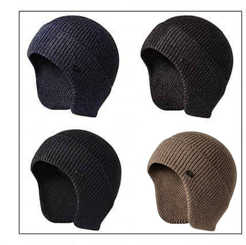 Imitation Rabbit Fleece Hats for Men Warm Ear Caps-Veeddydropshipping