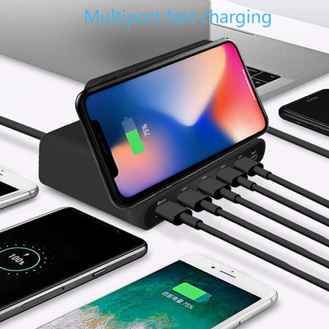 Smartphone Wireless Charger 3-in-1 USB Multi-port Fast Charging Adapter Smartphone Power Adapter-PA00523-Veeddydropshipping