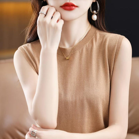 Sleeveless Vest Women Elegant Casual Warm Sweater-WF00063-Veeddydropshipping