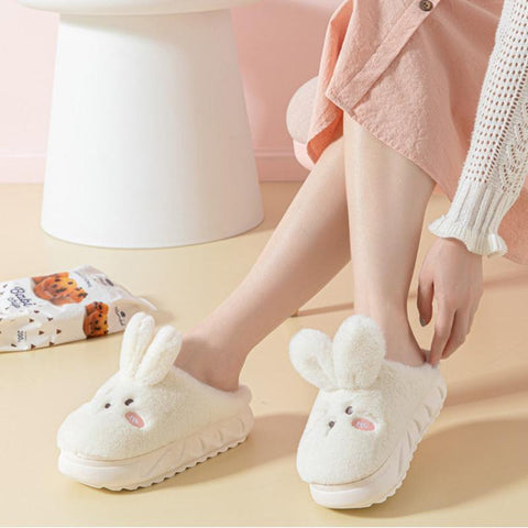 Women Lovely Bunny Rabbit Slides Indoor Bedroom Platform-BS01079-Veeddydropshipping