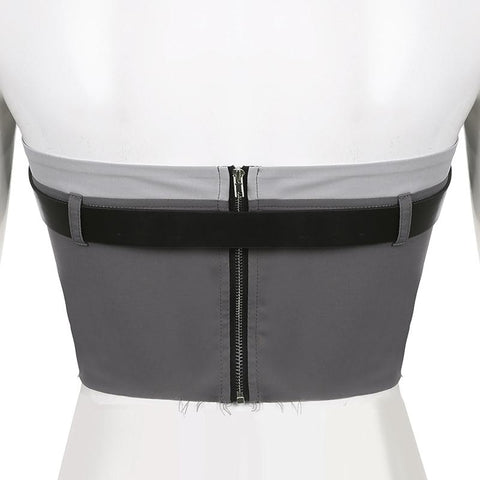 Banadge Corset Top Sleeveless Strapless Cargo Mini Vest-Veeddydropshipping