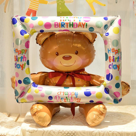 Cartoon Animal Theme With Bear Foil Balloon-HA00611-Veeddydropshipping