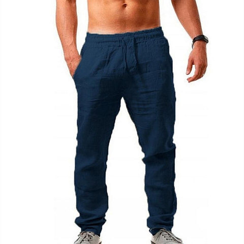 Solid Color Male Breathable Trousers Waist Loose-MF00352-Veeddydropshipping