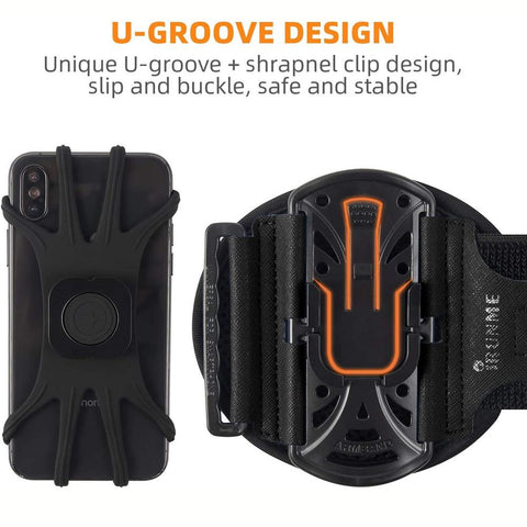 Running Wristband Phone Holder 360°Rotation Detachable Sports Armband with Key Holder-PA00635-Veeddydropshipping