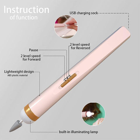 Electric Nail Drill Sander Nail Manicure  Light Art Pen Tools -BH01028-Veeddydropshipping