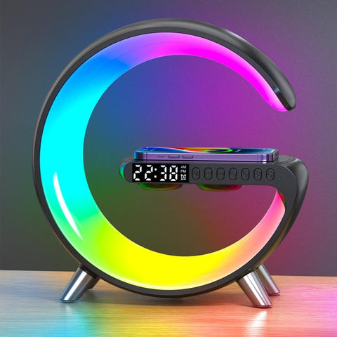 15W Alarm Clock Wireless Charger Station Speaker APP Control-PA01074-Veeddydropshipping