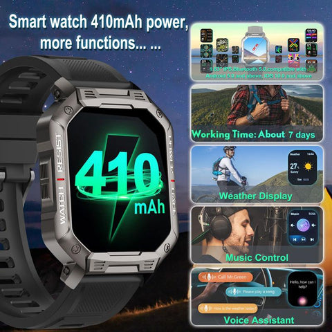 Smart Watch Men Military For Android Mi Ios Blood Waterproof -JW01072-Veeddydropshipping