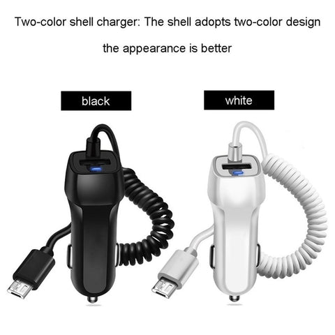 USB Car Charger With Spring USB Cable Cigarette-PA01197-Veeddydropshipping
