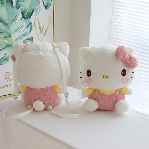 Kawaii Kitten Plush Backpacks Cute Stuffed Pink Purple Cartoon-TB00091-Veeddydropshipping