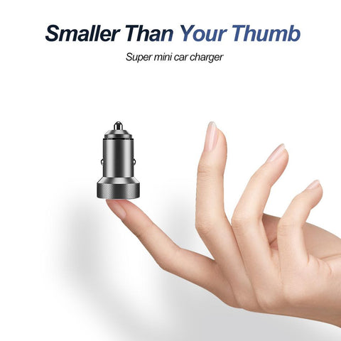 QC 3.0 Metal Dual USB Phone Car Charger LED Digital-PA01136-Veeddydropshipping