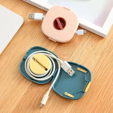FLOVEME Cable Organizer Rotating Cable Winder Box Plastic Portable Wire Storage Case Phone-PA00924-Veeddydropshipping