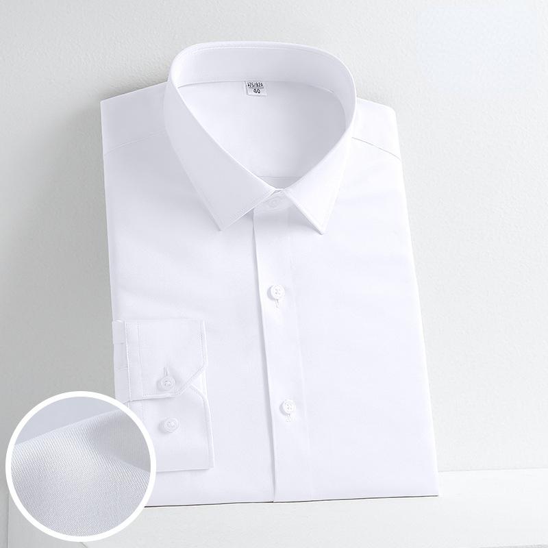 Wrinkle resistant elastic men's social formal shirt men's work white shirt-Veeddydropshipping