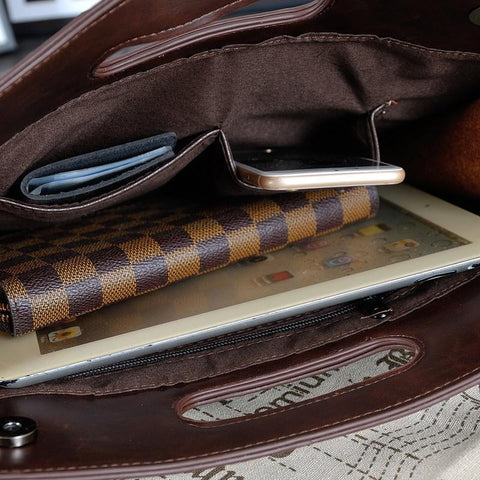 Briefcases Handbag Maletines Crazy Horse Leather New IPad Men&#39;s-BS00505-Veeddydropshipping