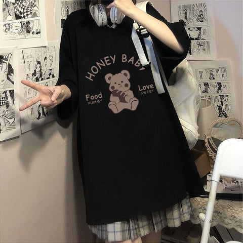 Women T-shirt Japanese Short Sleeve T-shirt-WF00067-Veeddydropshipping