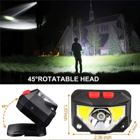 2 pack Powerful LED Headlight Sensor Head Light USB Rechargeable-TI00783-Veeddydropshipping