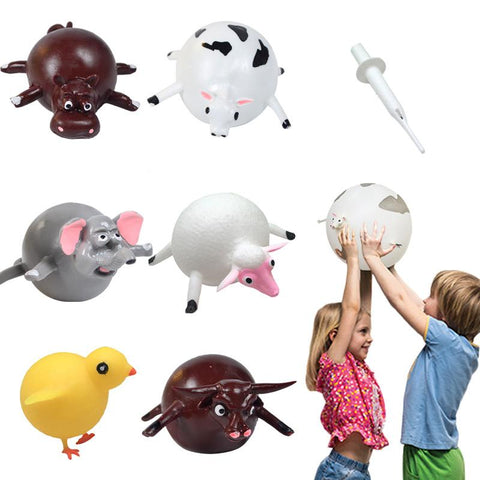 Kids Funny Dinosaur Animals Inflate Vent Balls Toy Squeeze Soft Ball-TB01512-Veeddydropshipping