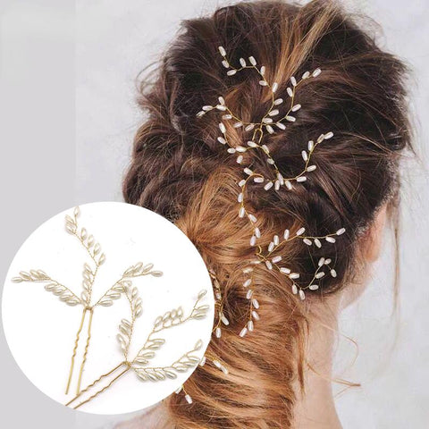 Pearl Hairpins Bridal Hair Accessories Wedding Hair Jewelry -JW00469-Veeddydropshipping