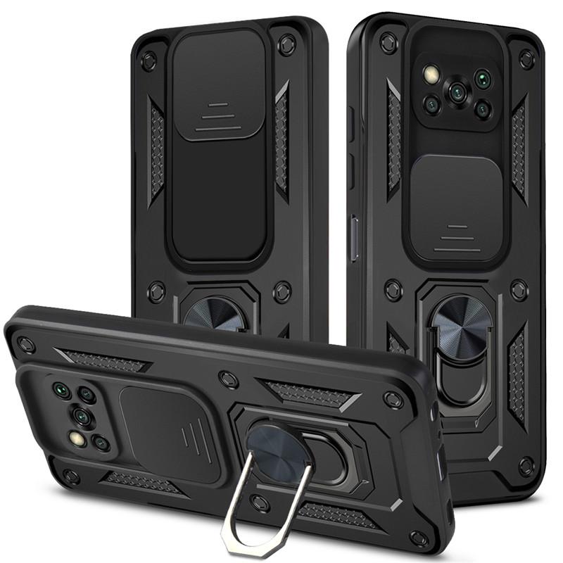 For Xiaomi Pocophone Poco X3 NFC Case Camouflage Magnetic Car Holder Ring Shockproof Armor-PA00308-Veeddydropshipping