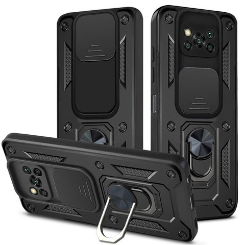For Xiaomi Pocophone Poco X3 NFC Case Camouflage Magnetic Car Holder Ring Shockproof Armor-PA00308-Veeddydropshipping