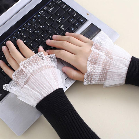 Women Fake Flared Sleeves Blouse Wrist Warmers-WF01164-Veeddydropshipping