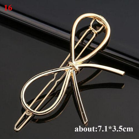 Women's Girls Geometric Metal Hair Clips-WF01073-Veeddydropshipping
