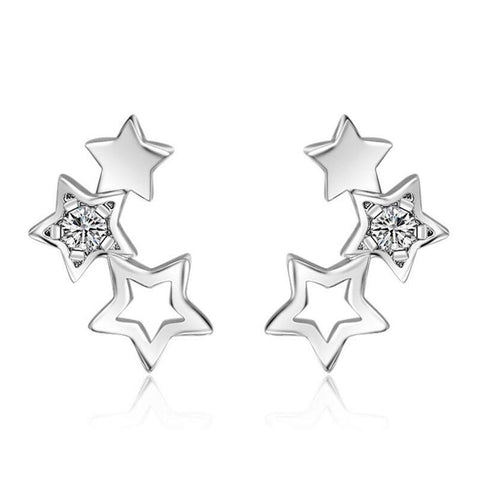 925 Sterling Silver Fine Jewelry Sets Simple Zirconia Star  -JW00316-Veeddydropshipping