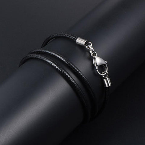 Leather Chain Necklace Handmade Braid Rope Long Necklace -JW01274-Veeddydropshipping