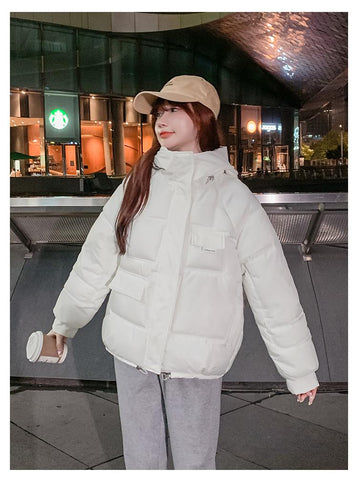 winter brief paragraph down cotton-padded jacket female-Veeddydropshipping