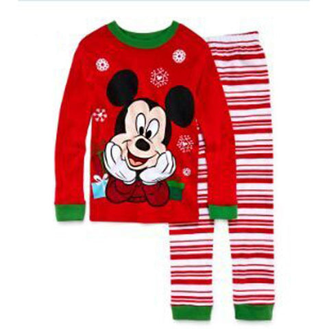 Disney Mickey Mouse Pajamas Sets Long Sleeves Boy Girls Cartoon Print-TB01063-Veeddydropshipping