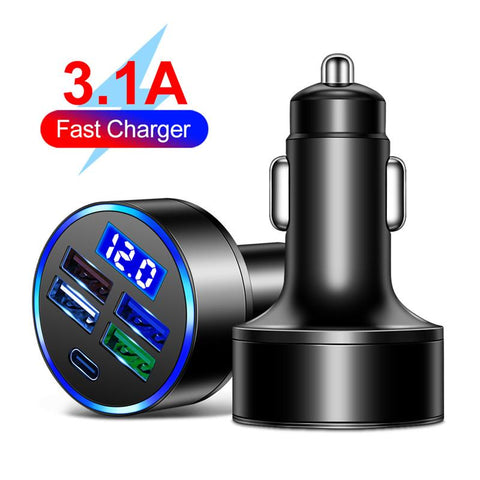 Lovebay 4 Ports USB PD Fast Car Phone Charge With LED-PA01125-Veeddydropshipping